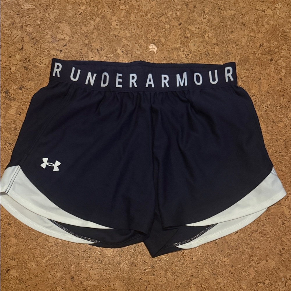 Under Armour Women's Navy and Light Gray Athletic Shorts